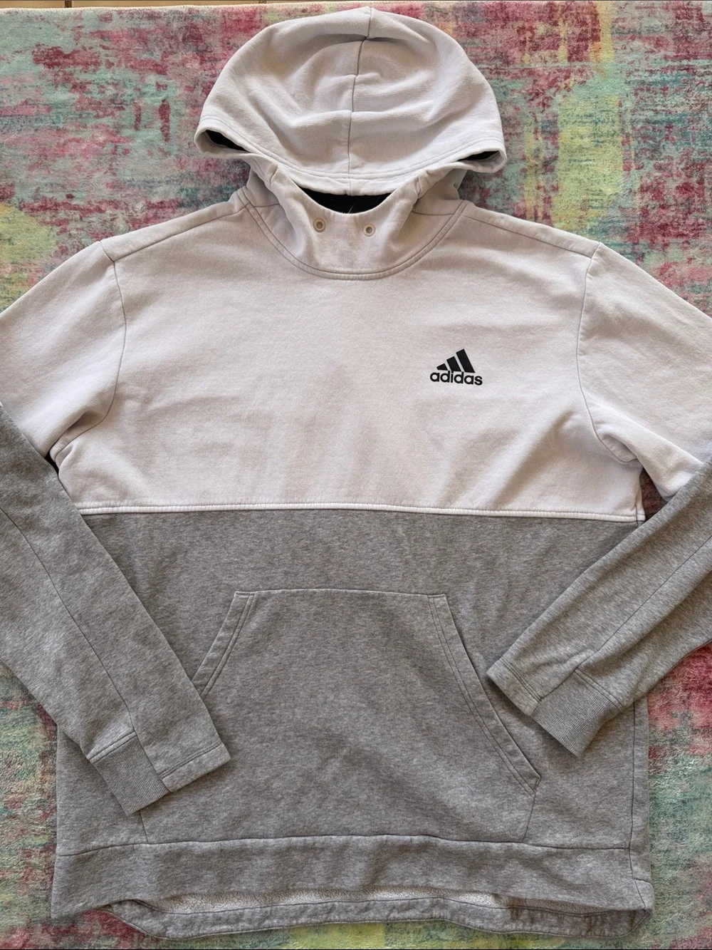 adidas Men’s Two-Tone Hooded Sweatshirt - White & Gray
